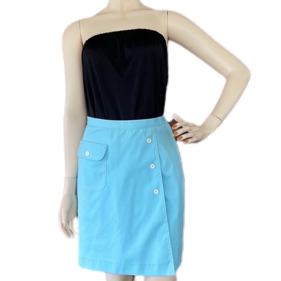 Vintage Dresses & Skirts - Vintage 70s Queen Casuals Light Blue Skort